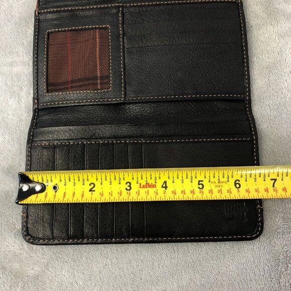 NWOT The Trend Long Italian Black Leather Wallet - Picture 10 of 11